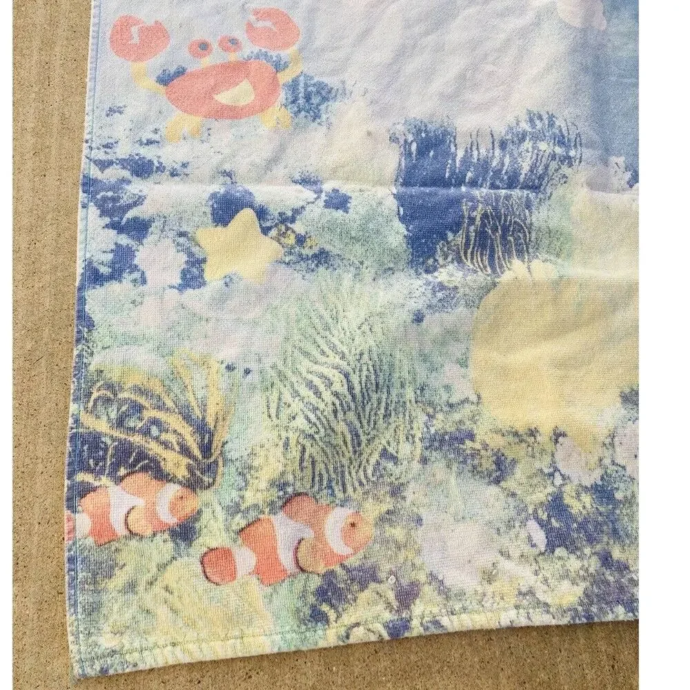 Vintage 2000 Blues Clues Viacom TV Show Beach Bath Towel Fish Sea Ocean Scuba
